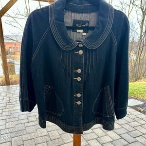 Live A Little XL Denim Jacket with Decorative Metal Buttons
